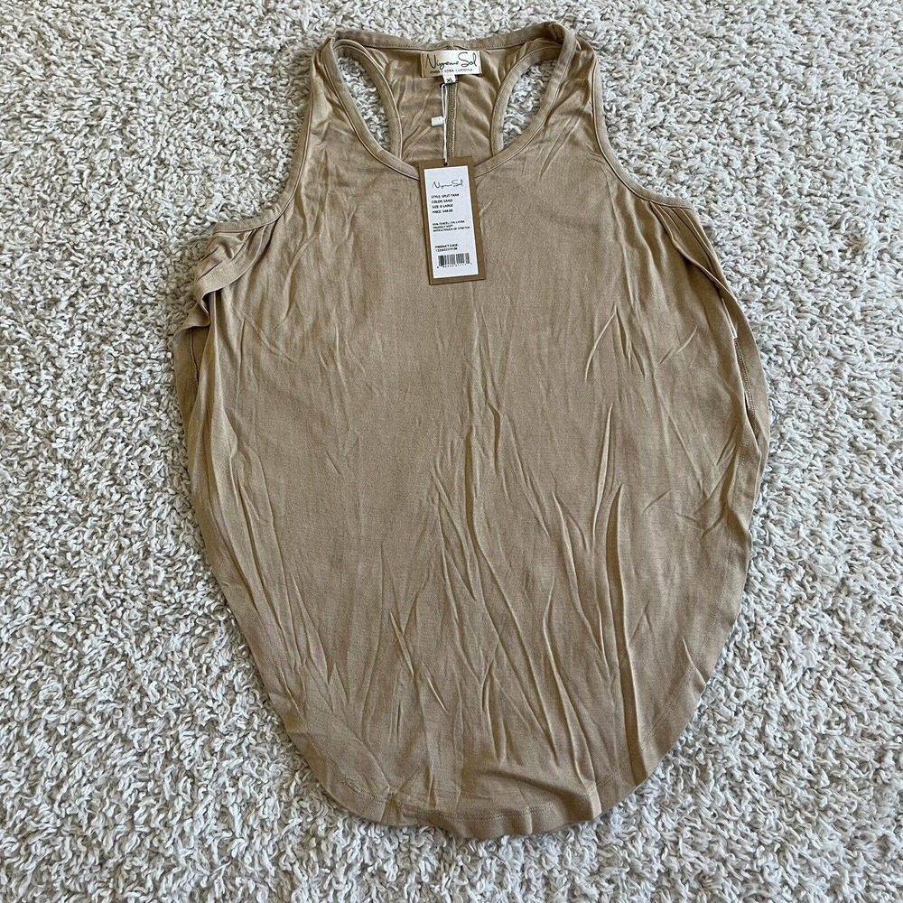 Niyama Sol Split Tank Size XL Casual Yoga Top Sleeveless Sand